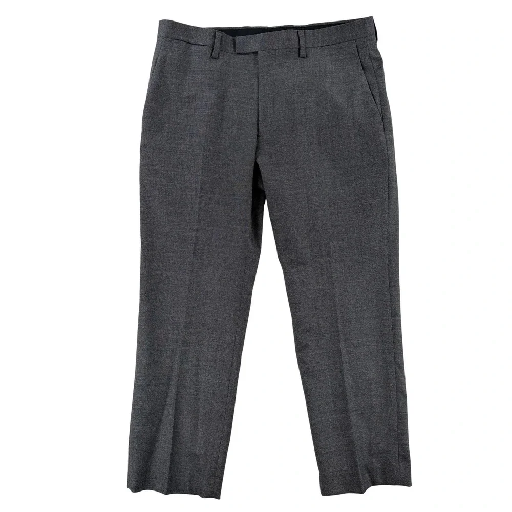Banana Republic Dress Pants Mens 32x26 Gray Slim Fit Wool Lined Office Wear